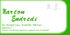 marton endredi business card